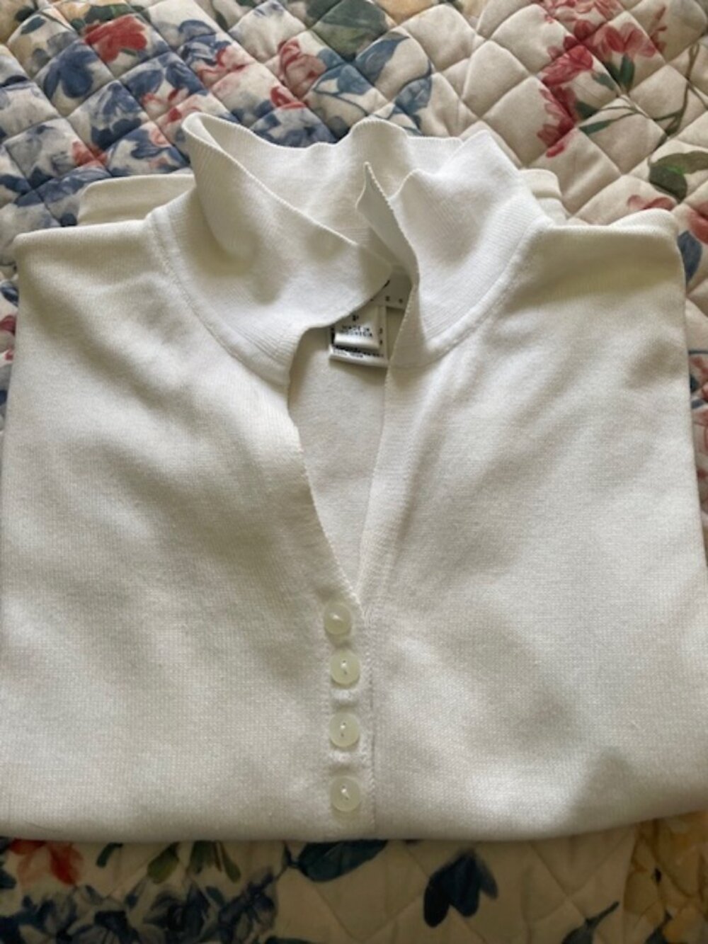 Talbots White 3/4 Sleeve Sweater- size petite P